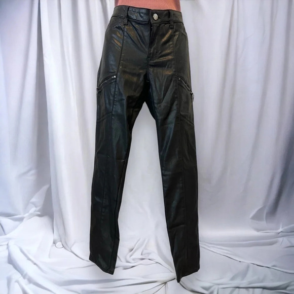 White House black market coated black moto skinny jean size 6 - Picture 3 of 10